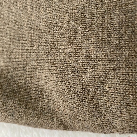 Eddie Bauer Oatmeal Stripe Wool Blend Zip Henley Pullover Sweater Size Large - Picture 5 of 10